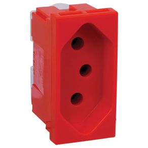 Tomada 2P+T 20A Vermelho Sem Placa Pial Plus 615079 – Pial