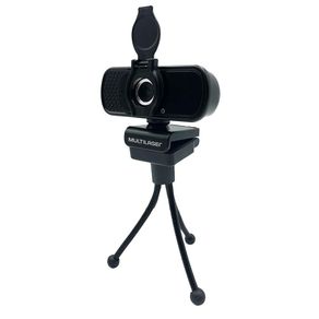 Webcam Full HD 1080p C/ Tripé Noise Cancelling Microfone Embutido Preto Multilaser - WC055 WC055