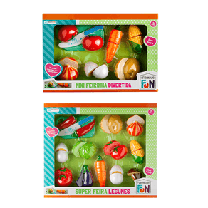Combo Kids - Super Feira Legumes Creative Fun e Creative Fun Mini Feirinha Divertida 6 legumes com Velcro Multikids - BR1108K BR1108K