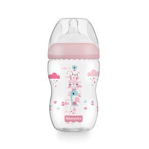 Mamadeira First Moments Rosa Algodão Doce 330ml +4 meses Fisher Price - BB1028 BB1028