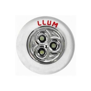 Luminaria Residencial Luz Noturna Led Button 3leds C/Pilhas - LLUM | Branco