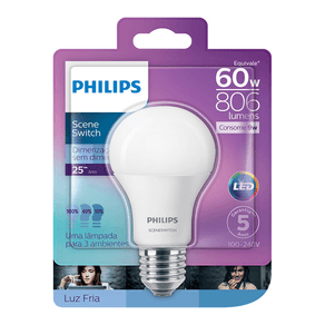 Lampada Led Bulbo E-27 Biv 9w Dimerizavel / Sem Dimer - Philips | 6500K