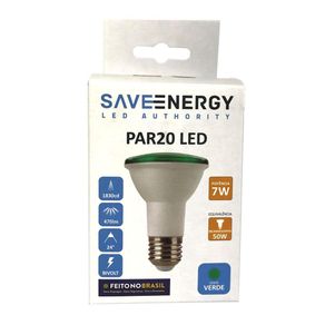 Lâmpada Led Par 20 7w Bivolt Verde - Save Energy