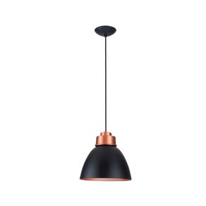 Pendente Alumínio Preto Com Cobre Industrial Ref.PD-706 - Belly Lustre