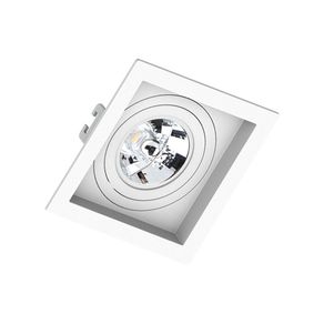 Spot Embutido Recuado Quadrado P/1 Ar70 Abs Branco - Save Energy Light Engine