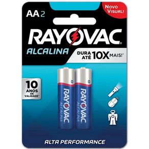 Pilha Alcalina Pequena AA 2 Unidades – Rayovac