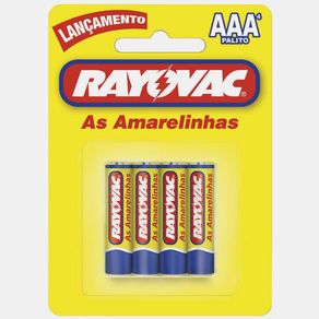 Pilha Palito AAA 4 Unidades Amarelinhas – Rayovac