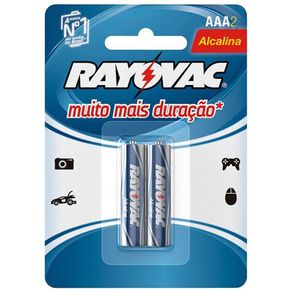 Pilha Alcalina AAA Palito 2 Unidades – Rayovac