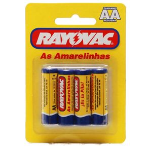 Pilha Pequena AA 4 Unidades Amarelinhas – Rayovac