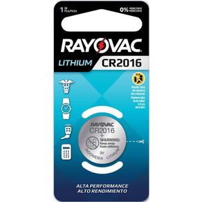 Pilha Botão Lithium Cr2016 – Rayovac