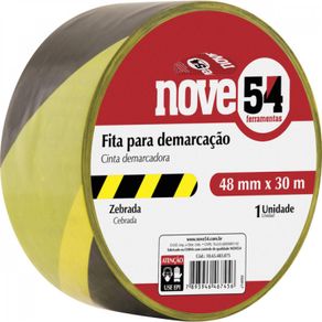 Fita Adesiva Zebrada Para Demarcação 48 Mm X 30 M - Nove54