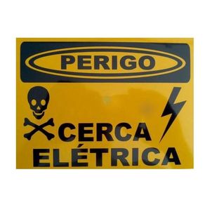 Placa Aviso para Cerca Elétrica Energizada Amarela - Inove Brasil