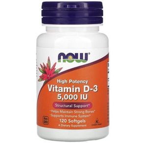 Vitamina D-3 5.000 UI Now Foods – 120 Cápsulas Vitamina D-3 5000 UI Now Foods – 120 Cápsulas