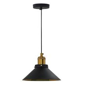 Pendente Hat Mini Industrial 21CM Preto Externo Com/Bronze Interno Ref.7813 – Caisma