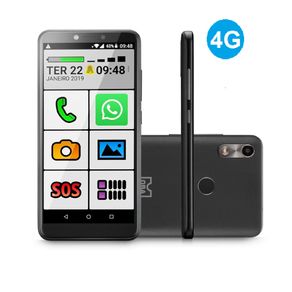 Novo Celular do Idoso 4G com Internet e WhatsApp letras e números grandes 32GB OB026B