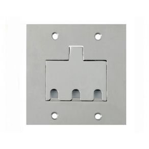 Placa Piso Inox 4x4 Para 3 Tomadas RJ45/RJ11 Cod.PI44/RJ - Stamplac