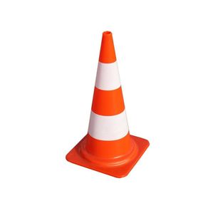 Cone Sinalização Branco/Laranja 75cm – Ledan