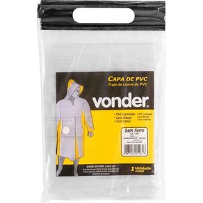 Capa de Chuva PVC Sem Forro Com Capuz - Vonder