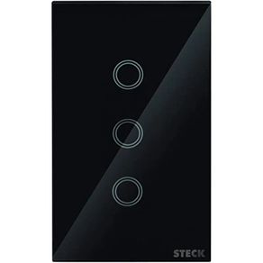 Interruptor Touch Wi-Fi Smarteck 4X2 3 Módulos Bivolt - Steck | Preto