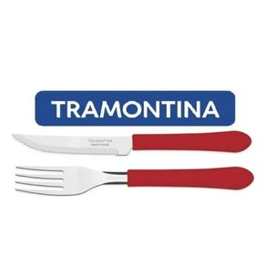 Kit Restaurante 24 Talheres Tramontina Leme Vermelho