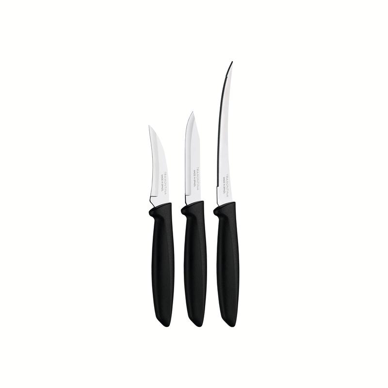 Jogo Facas Inox 3 Peças Plenus Preto Tramontina