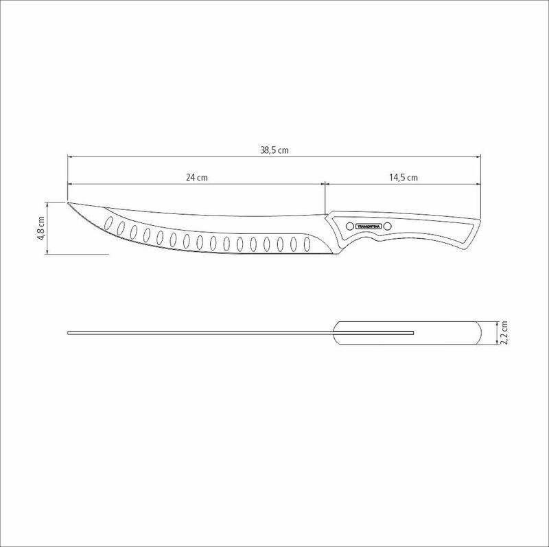 Faca Butcher/Carne 10' Churrasco Black Tramontina - Imagem 5