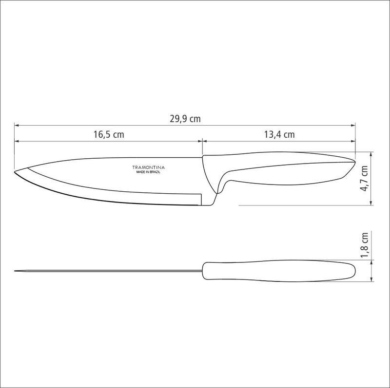 Faca Chef Inox 7" Plenus Preto Tramontina - Imagem 3