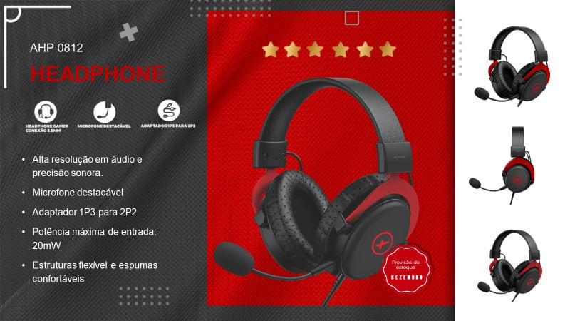 Fone de Ouvido Gamer Amvox AHP 0812 - Imagem 3