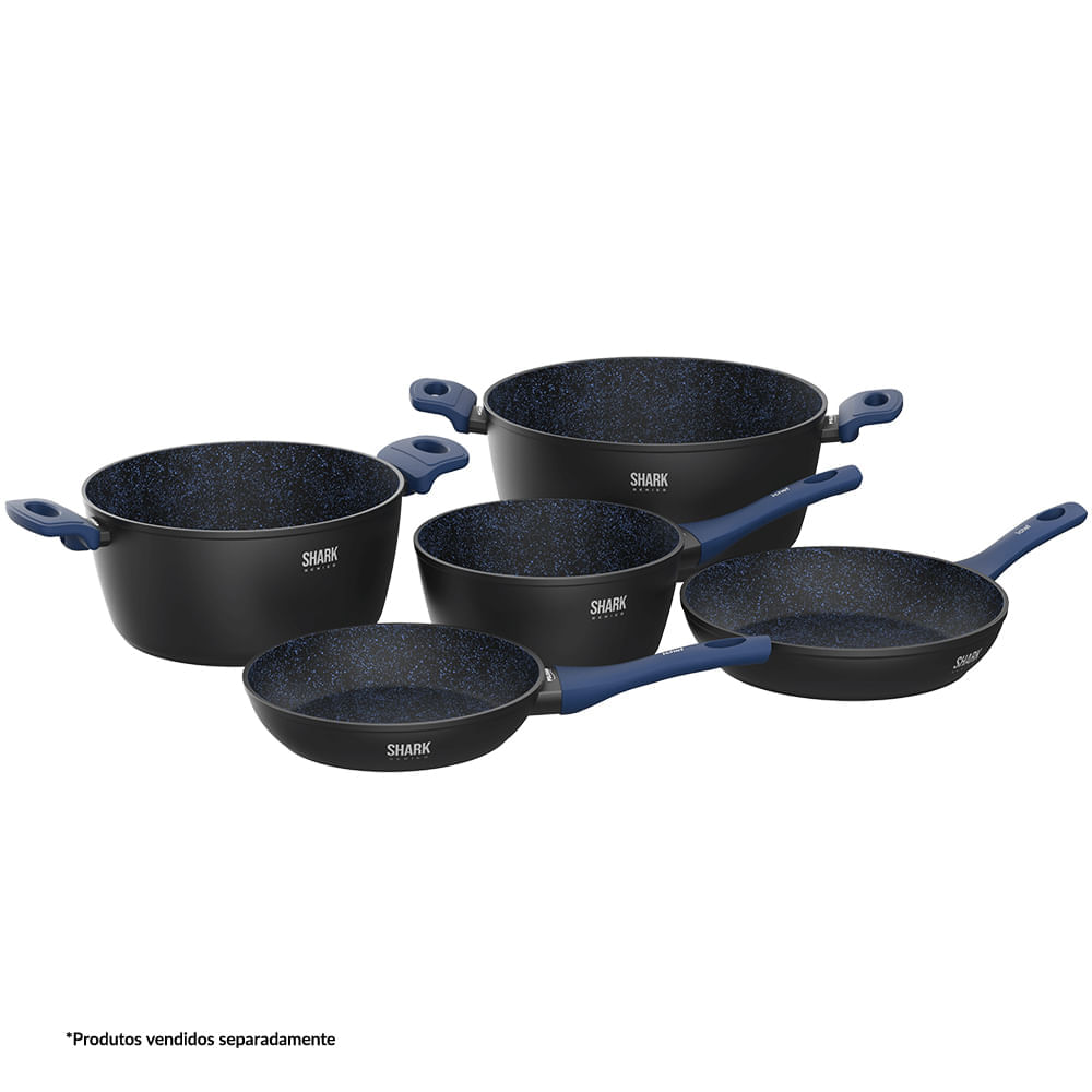 Panela Polishop Ichef Home Sauté Grand Shark Series Azul 24cm - Imagem 7