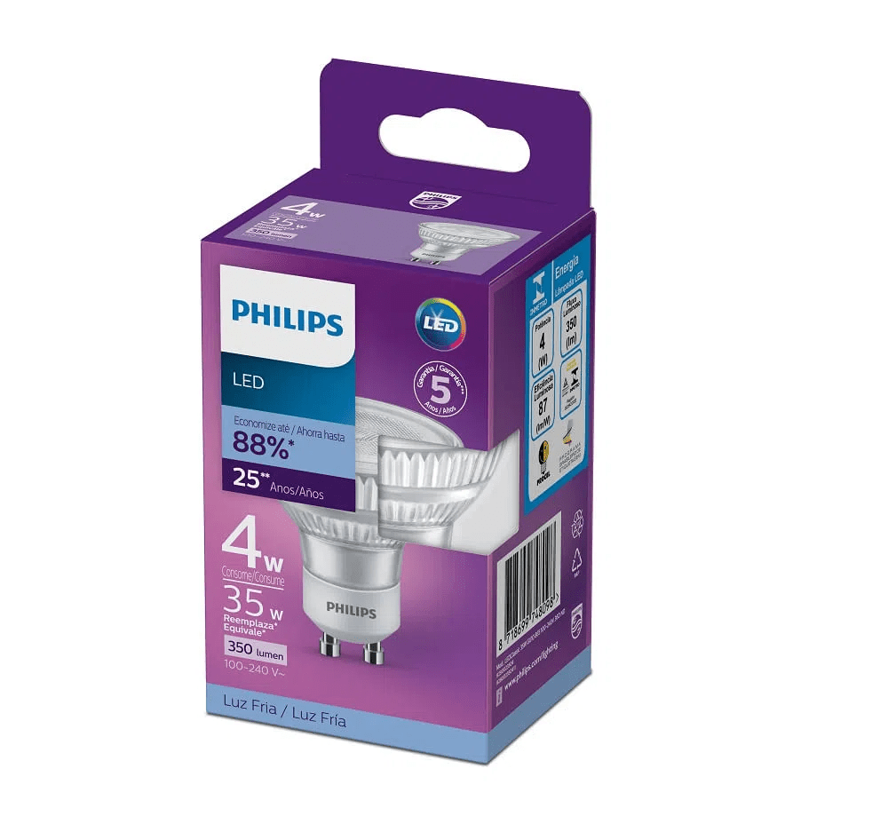 Lâmpada Led Dicroica Gu10 4w Bivolt 6500k 350lms 929002350411 - Philips - Imagem 2