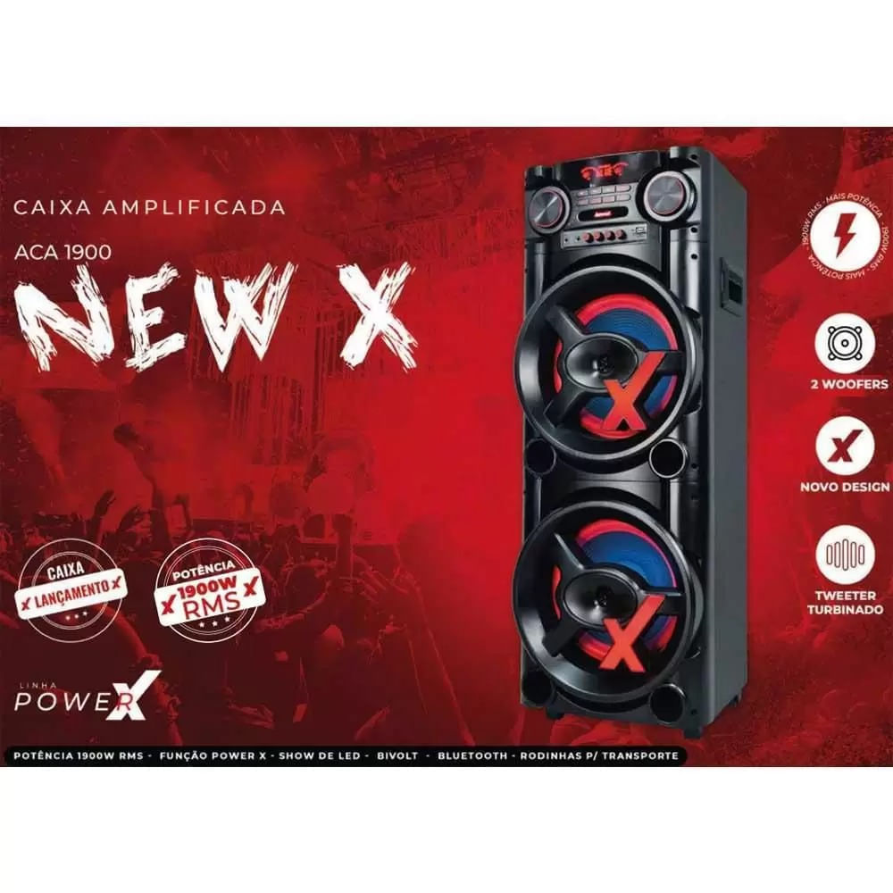Caixa Amplificada Amvox ACA 1900 NewX 1900W LED Bluetooth Bivolt - Imagem 6