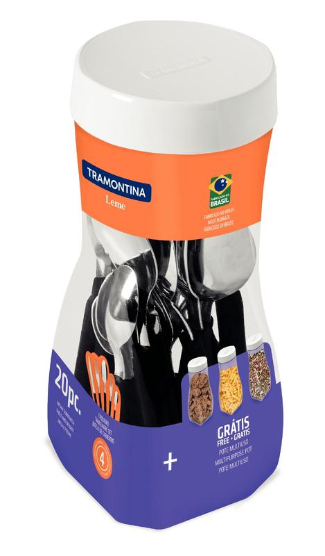 Faqueiro Inox 20 Peças Leme Preto Tramontina - Imagem 2