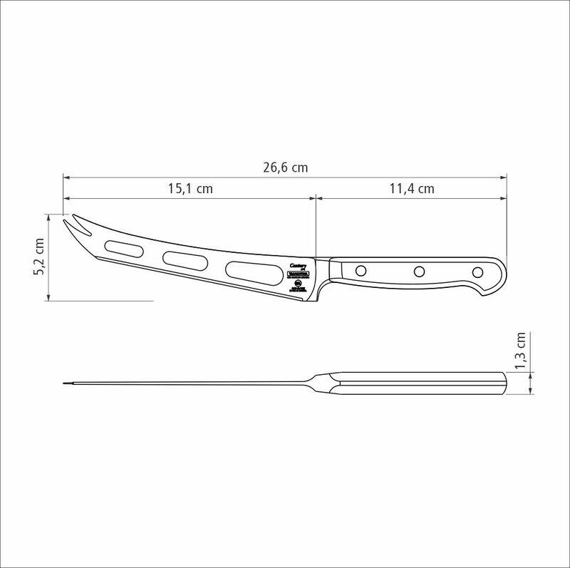 Faca Queijo Inox 6 Century Preta Tramontina - Imagem 3