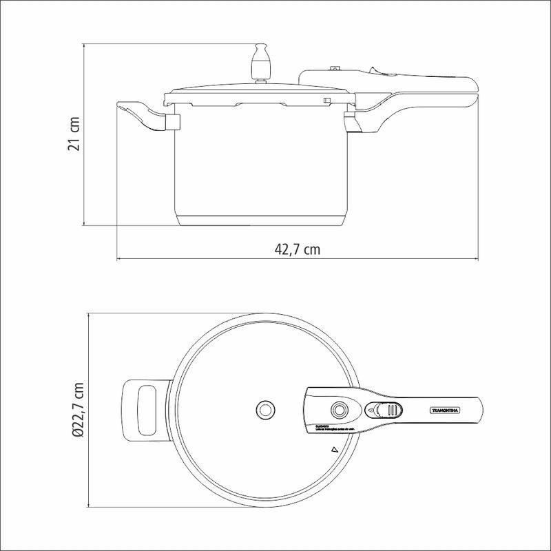 Panela de Pressão Aço Inox 4,5 litros Brava Tramontina - Imagem 10