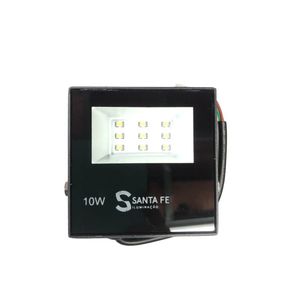 Refletor Led 10w Bivolt 800lms Ip-65 120g Preto - Santa Fe | 3000k