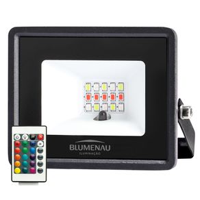 Refletor Led 20w Bivolt RGB 1400Lms IP-65 110g C/Controle Preto Ref.76207000 - Blumenau Blumenau