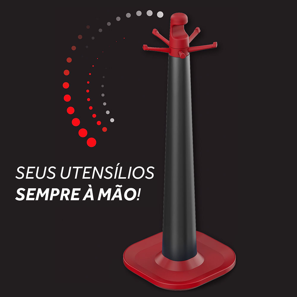 Suporte para Utensílios de Silicone Ichef Polishop - Red - Imagem 3