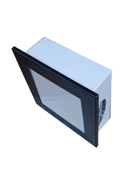 Plafon Embutir Quadrado E-076 20x20 Preto Acrilico Leitoso - Belly Lustre - Imagem 2