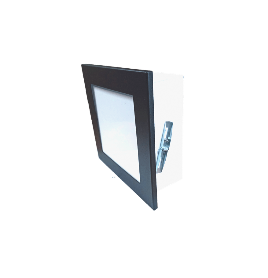 Plafon Embutir Quadrado E-076 20x20 Preto Acrilico Leitoso - Belly Lustre - Imagem 3