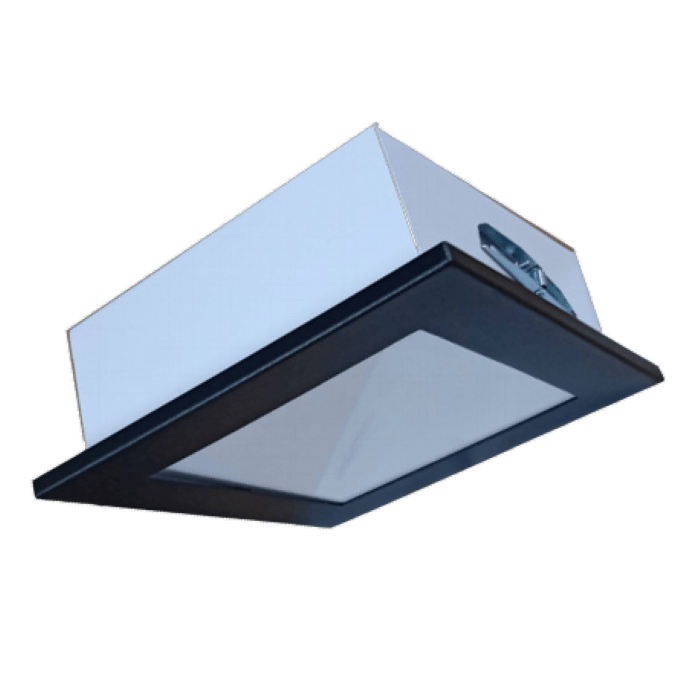 Plafon Embutir Quadrado E-076 20x20 Preto Acrilico Leitoso - Belly Lustre