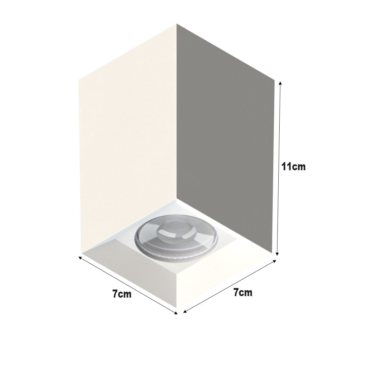 Plafon Sobrepor Quadrado Tower Face Recuada 7x7x11cm P/1 Dic.Gu10 Br Se-385.2524 - Save Energy - Imagem 4
