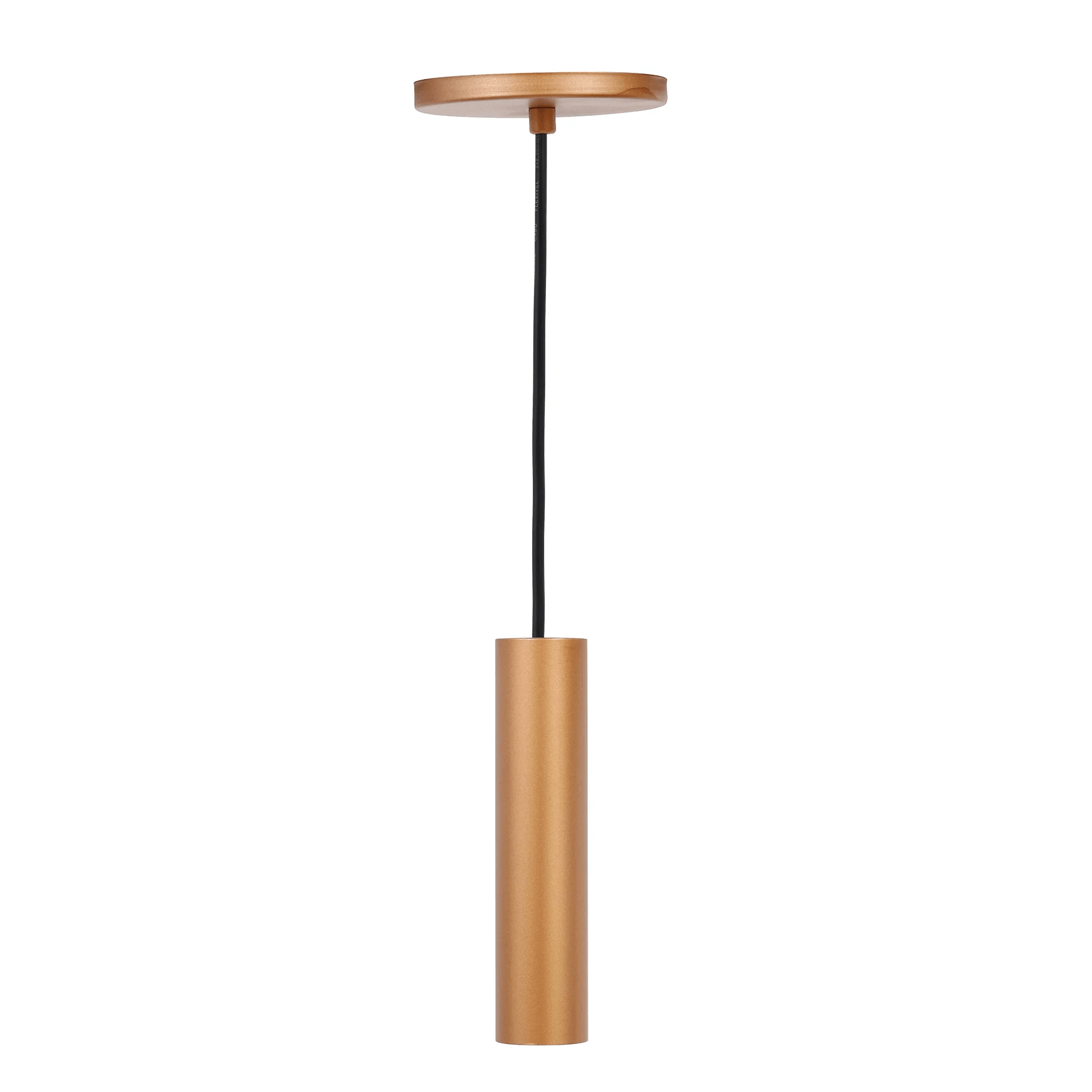 Pendente Tubo P/1 Mini Dicroica 3,8x30mm Cobre C/Cabo Preto Tubo 02/30 Ref.70423 - Incolux