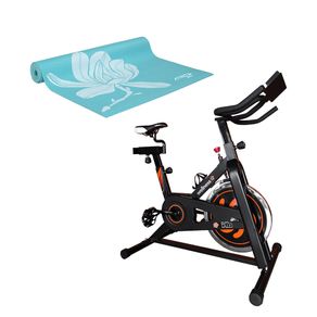 Combo Fitness - Bike Spinning Hb Painel 9kg Uso Residencial e Tapete De Yoga Premium Com Estampa Flores - ES2180K ES2180K