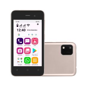 Smartphone Conecta Lite 32GB 3G Wi-Fi Tela 4 pol. Dual Chip 1GB RAM Android 10 (Go edition) Processador Quad Core Gold - OB056 OB056