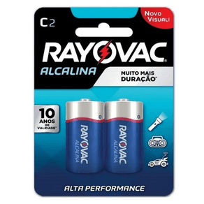 Pilha Alcalina C Media 2 Unidades – Rayovac