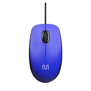 Mouse Com Fio MF400 Clique Silencioso Conexão USB 1200dpi Cabo de 180cm 3 Botões Azul Multilaser- MO388 MO388