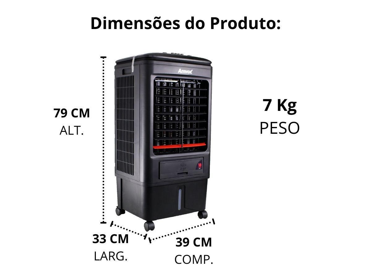 Climatizador 3 Velocidades de Ar Amvox 18L 90W ACL 018 Preto - Imagem 12