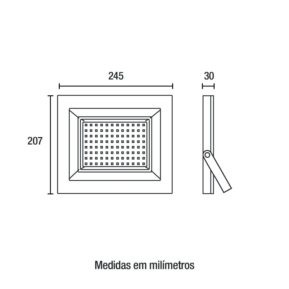Refletor Led 150w Bivolt 6000k 11.250Lms IP-65 Preto Ref.78150600 - Blumenau - Imagem 2