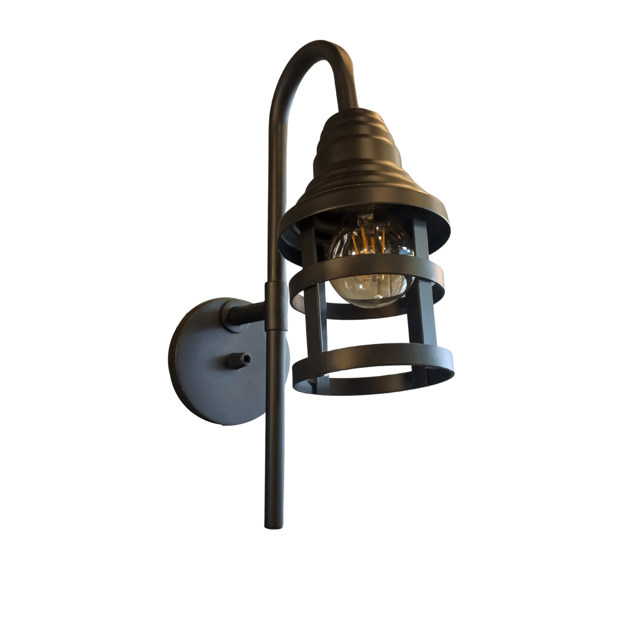 Arandela Aramada Colonial Preta 10x10x18cm P/1 E-27 Ref.96-01 - Primor