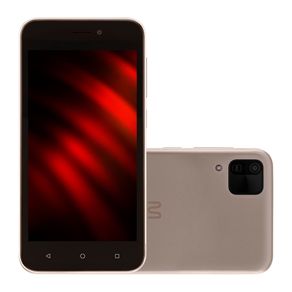 Smartphone Multilaser E 2 3G 32GB Wi-Fi Tela 5 pol. Dual Chip 1GB RAM Android 11 (Go edition) Processador Quad Core - Dourado - P9149X [Reembalado] P9149X